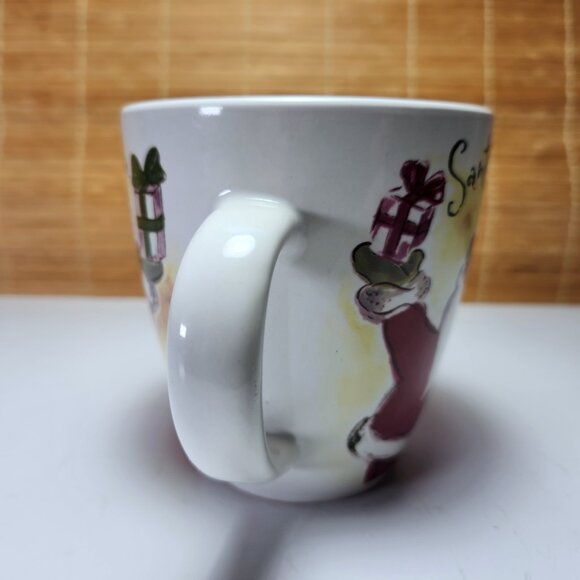 Eddie Bauer Coffee Cup Mug Christmas Large 16 oz Santas Cocoa Ceramic 4.5" Tall - Picture 8 of 9